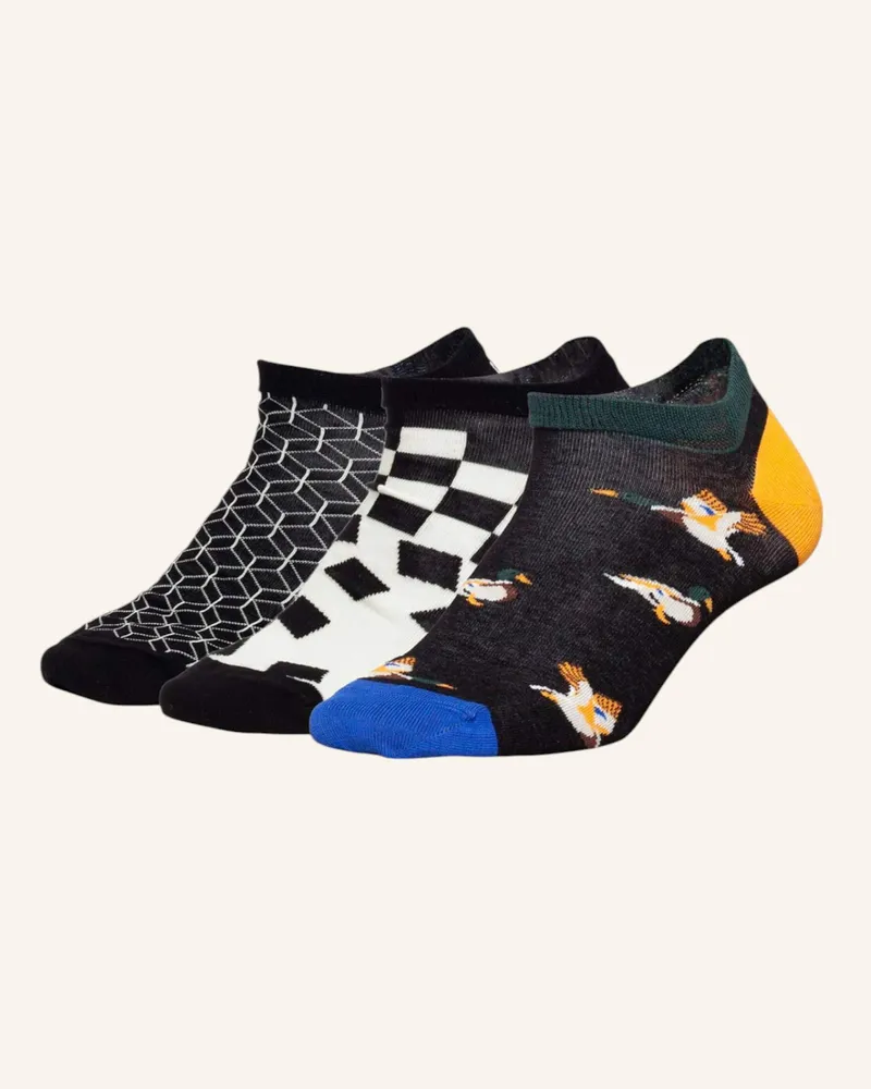 DillySocks Sneakersocken Short Duck Geometrics blau Schwarz