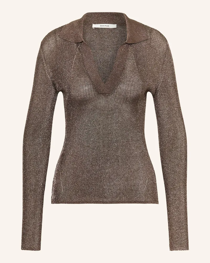 Gestuz Pullover GZSILVI mit Glitzergarn Taupe