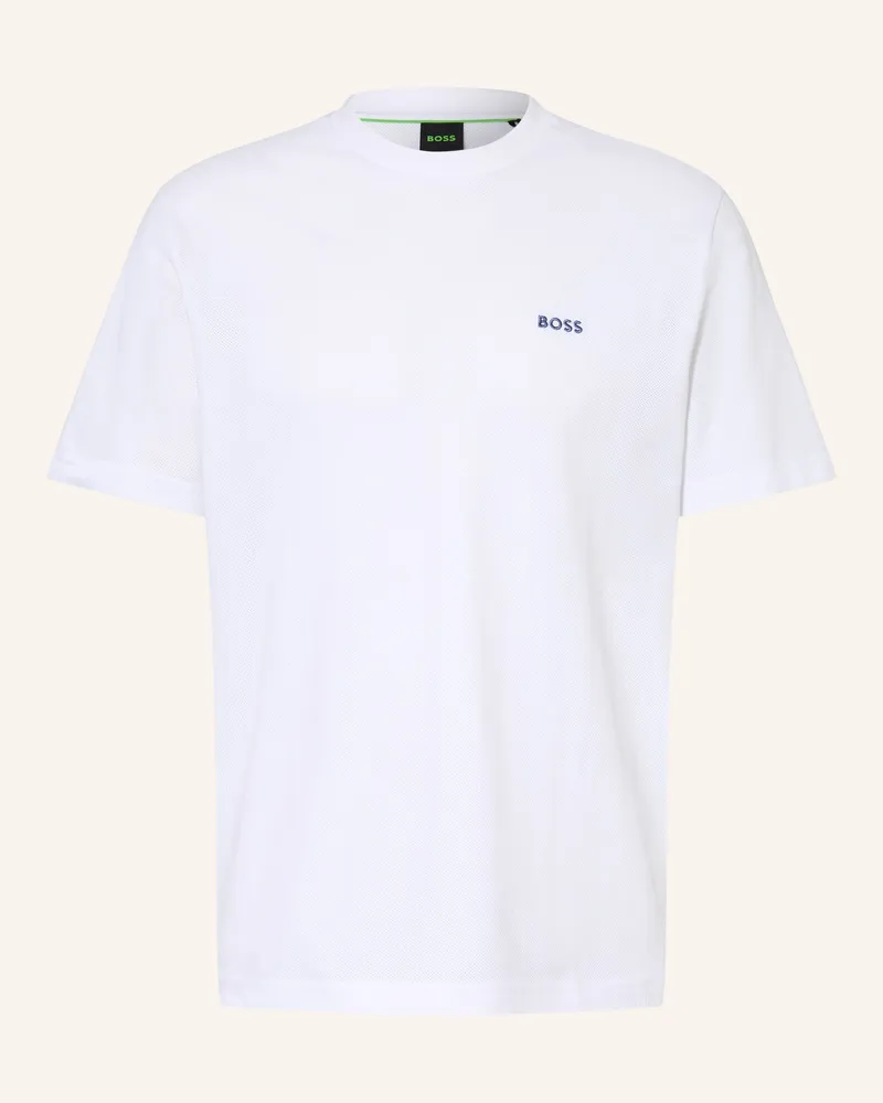 HUGO BOSS T-Shirt Member Aus Mesh weiss Weiss