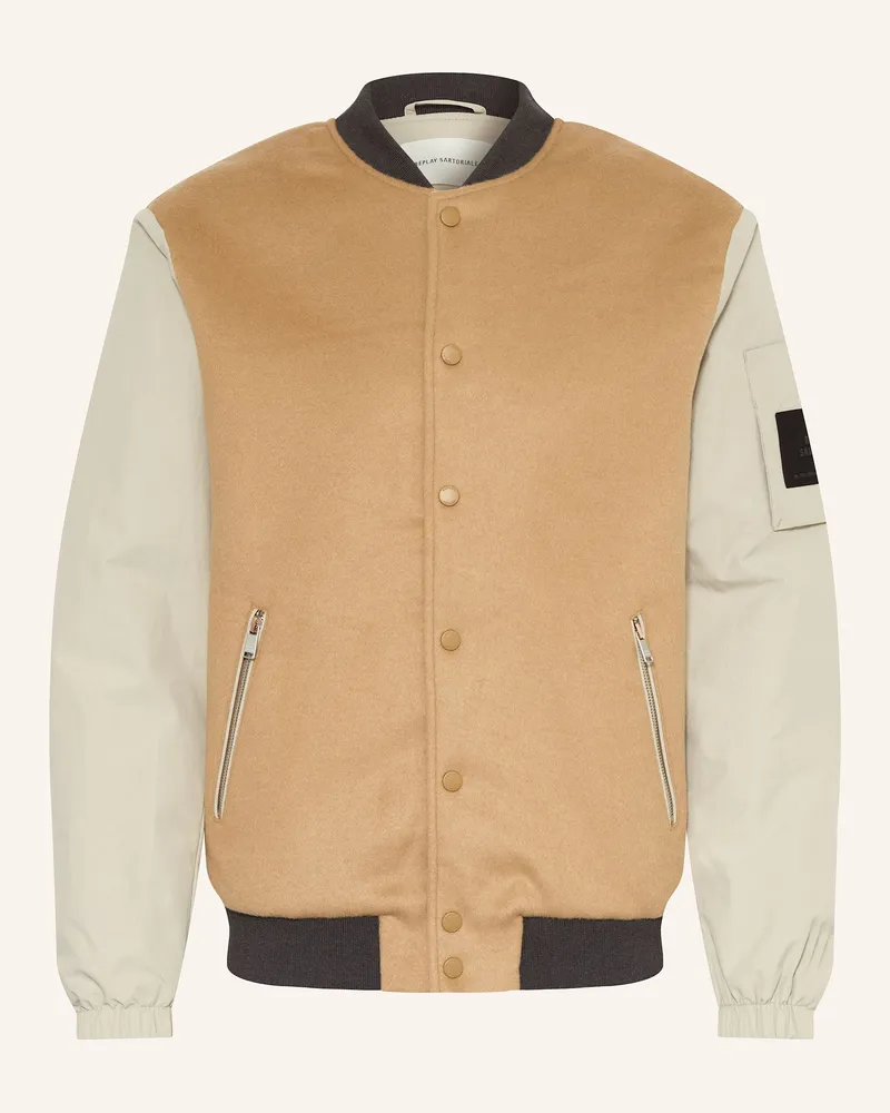 Replay Blouson Im Materialmix braun Hellbraun
