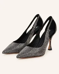 Lola Cruz Pumps mit Schmucksteinen und Cut-outs Silber