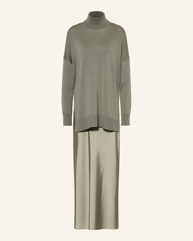 AllSaints Set Juno: Satinkleid Und Rollkragenpullover gruen Khaki