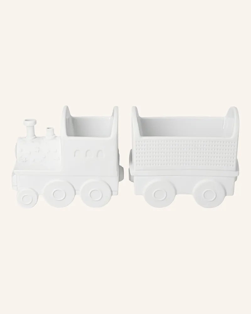 räder 2er-Set Dekofiguren Weihnachtszug weiss Weiss