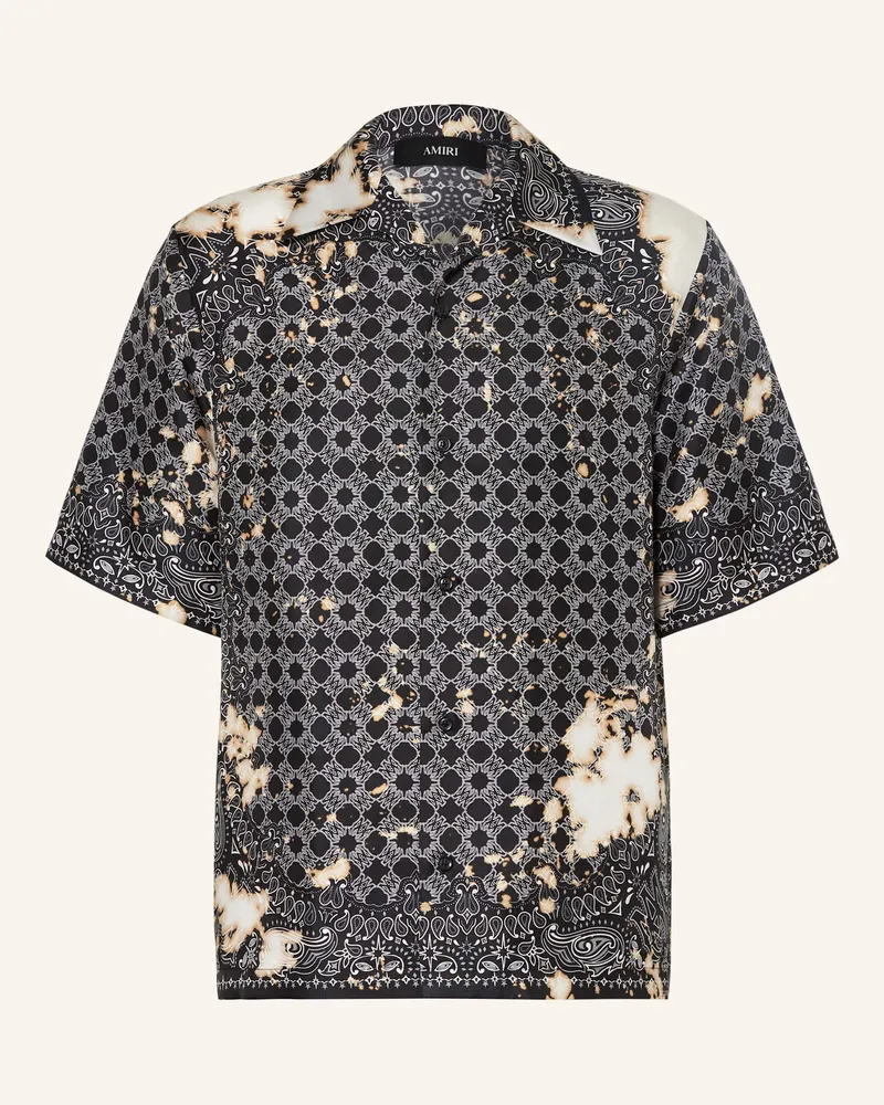 Amiri Resorthemd Relaxed Fit aus Seide Schwarz