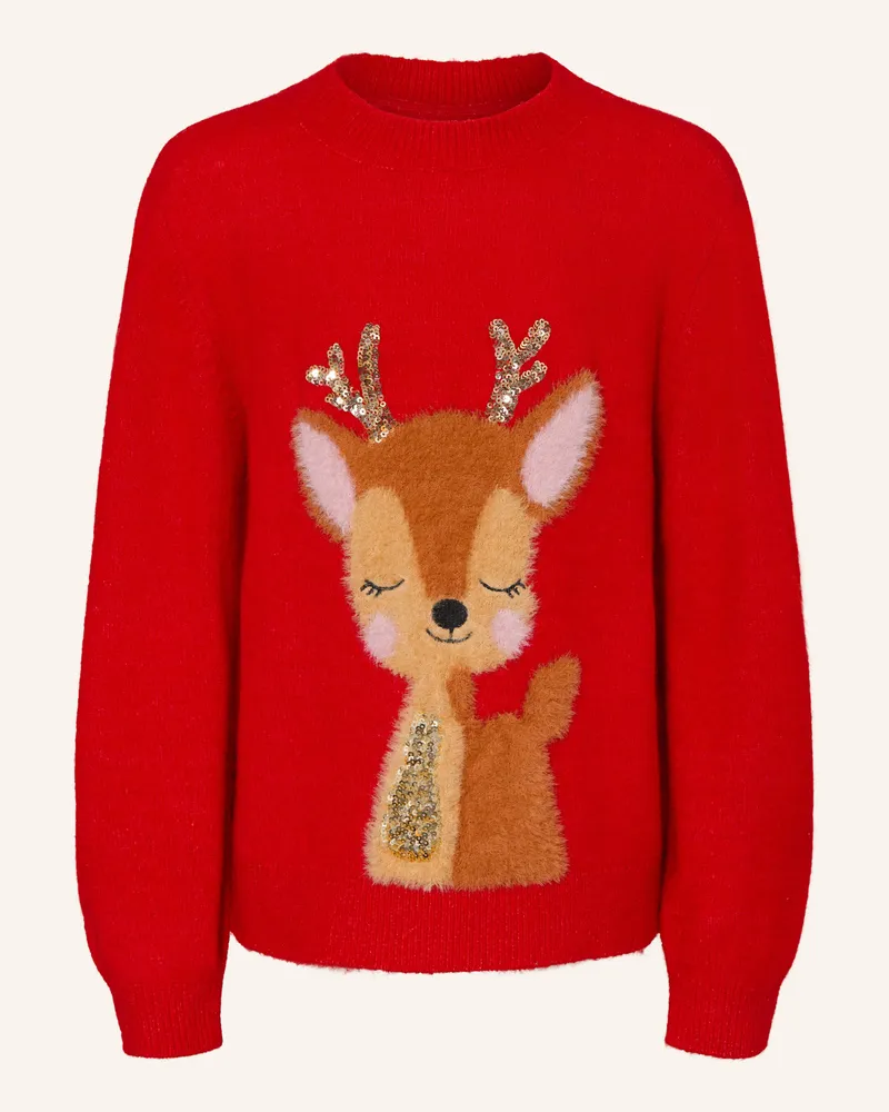 S.Oliver Pullover Mit Pailletten rot Rot