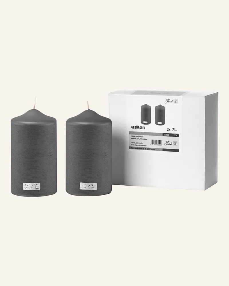 Fink metallic Stumpenkerze CANDLE Grau