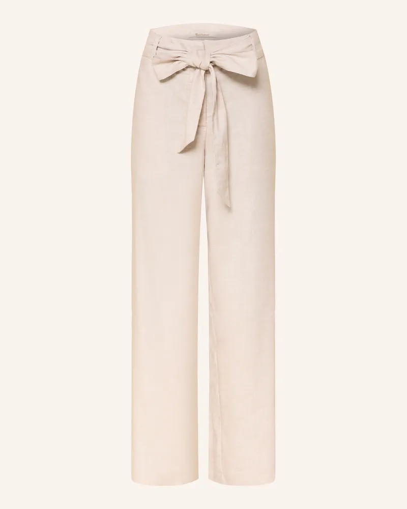 Barbour Marlenehose GABBY mit Leinen Creme