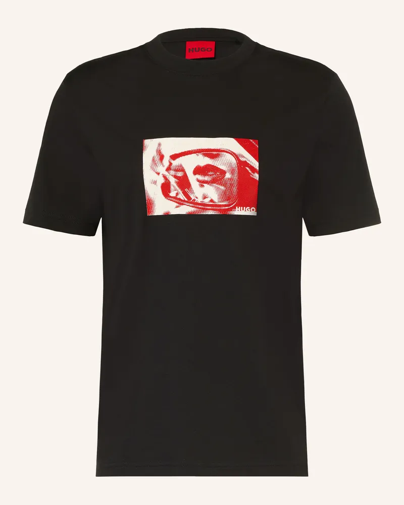 HUGO BOSS T-Shirt Dirom schwarz Schwarz