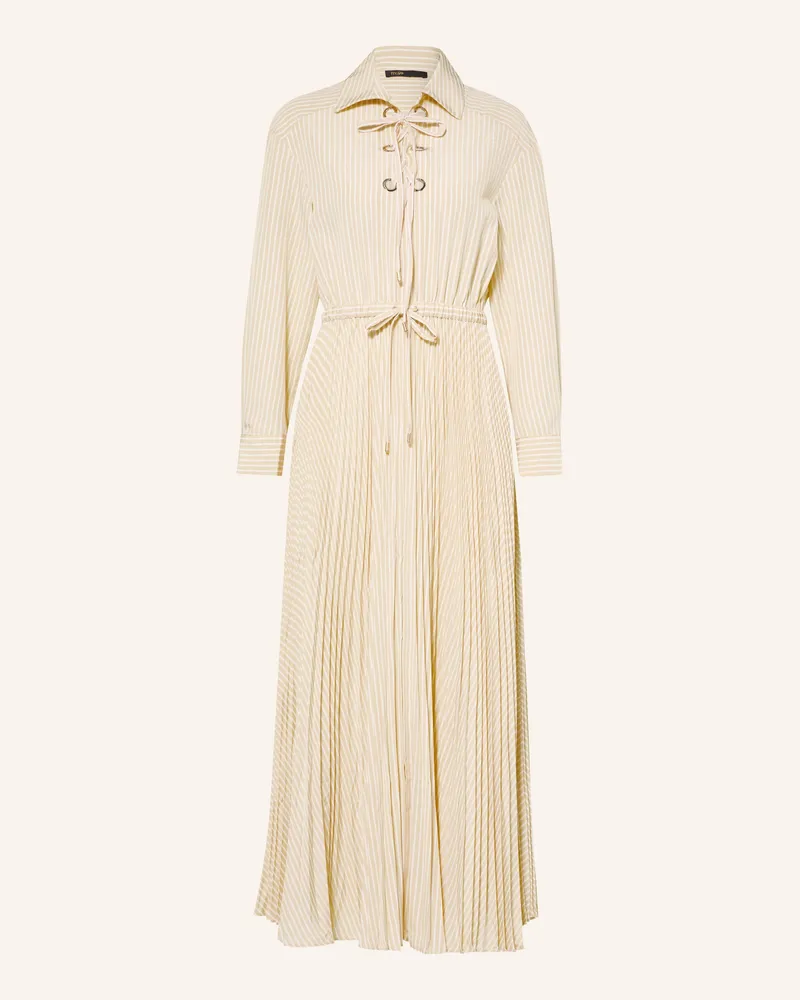 Maje Hemdblusenkleid Mit Plissees gelb Beige