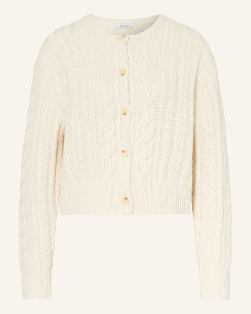 Mrs & HUGS Strickjacke Mit Cashmere weiss Creme