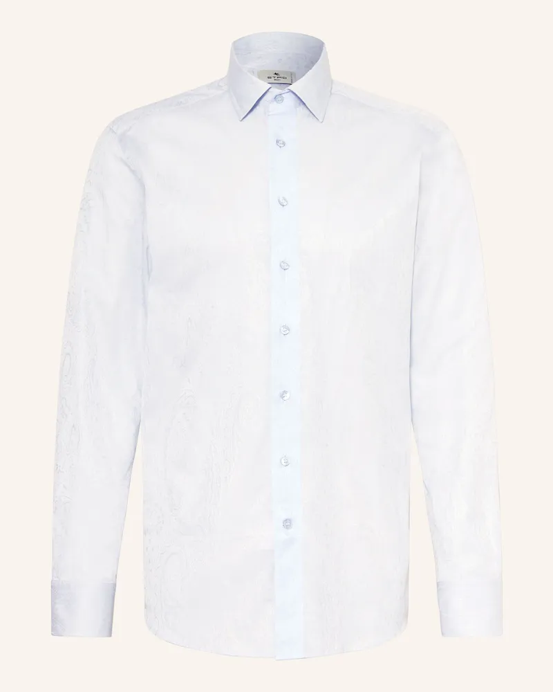 Etro Brokat-Hemd Slim Fit blau Hellblau
