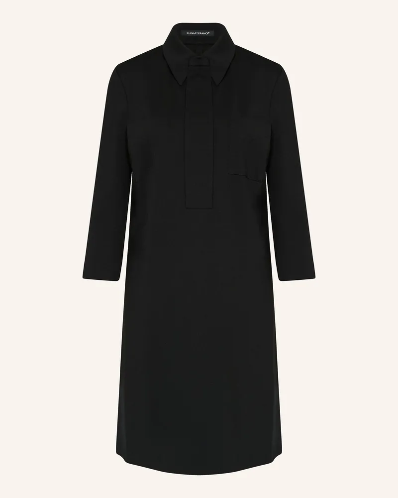 Luisa Cerano Hemdblusenkleid mit 3/4-Arm Schwarz