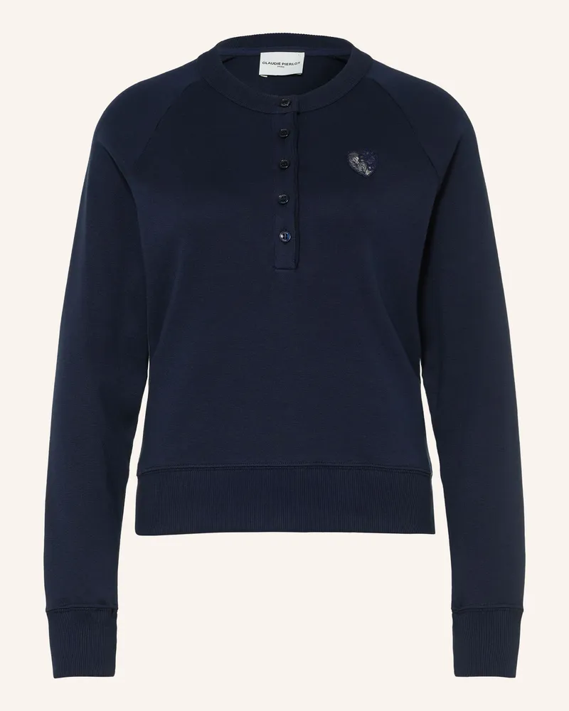 Claudie Pierlot Henley-Shirt blau Dunkelblau
