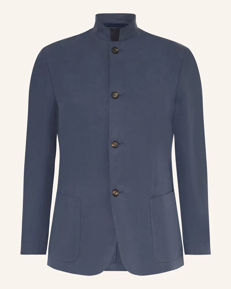 Eleventy Sakko Slim Fit Mit Leinen blau Dunkelblau