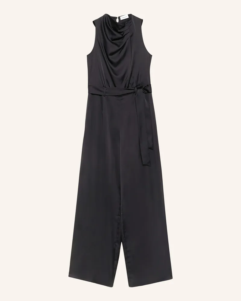 COMMA Jumpsuit Aus Satin blau Dunkelblau
