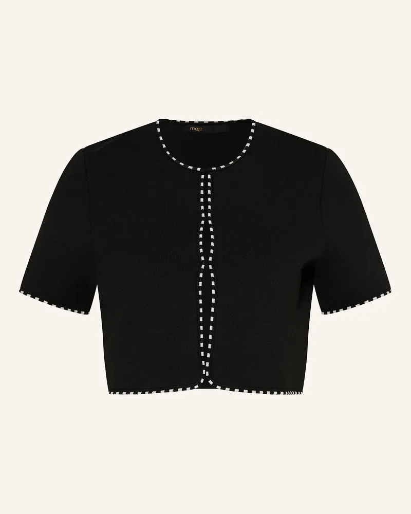 Maje Cropped-Strickjacke Schwarz
