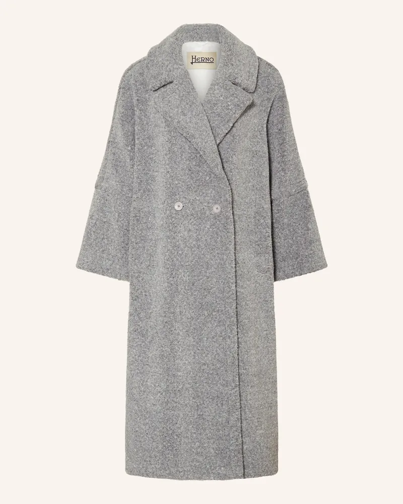 Herno Teddyfell-Mantel Grau