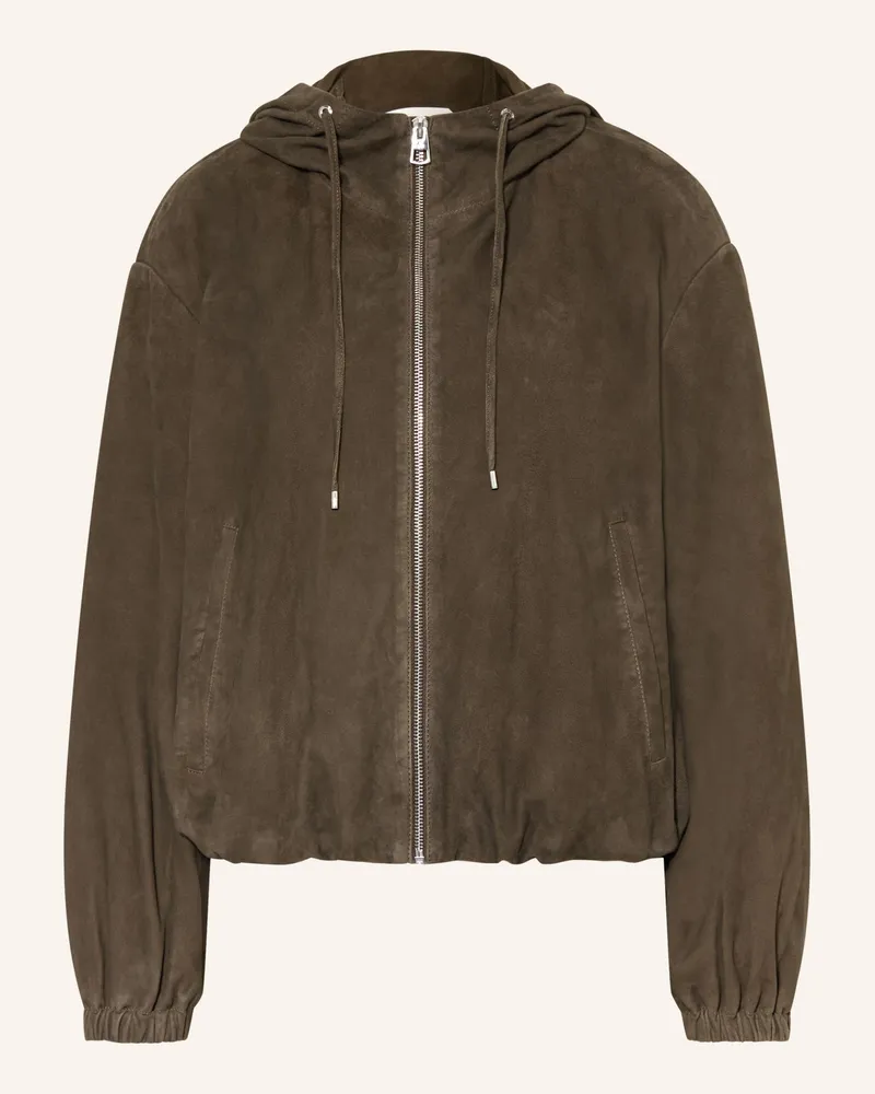 Marc O'Polo Lederjacke gruen Dunkelgrün
