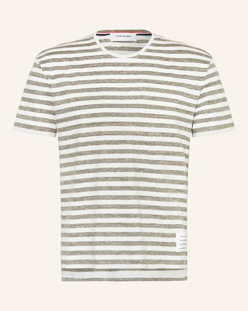 Thom Browne T-Shirt aus Leinen Weiss