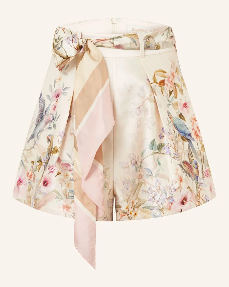 Zimmermann Shorts Rebellion Mit Seide weiss Creme
