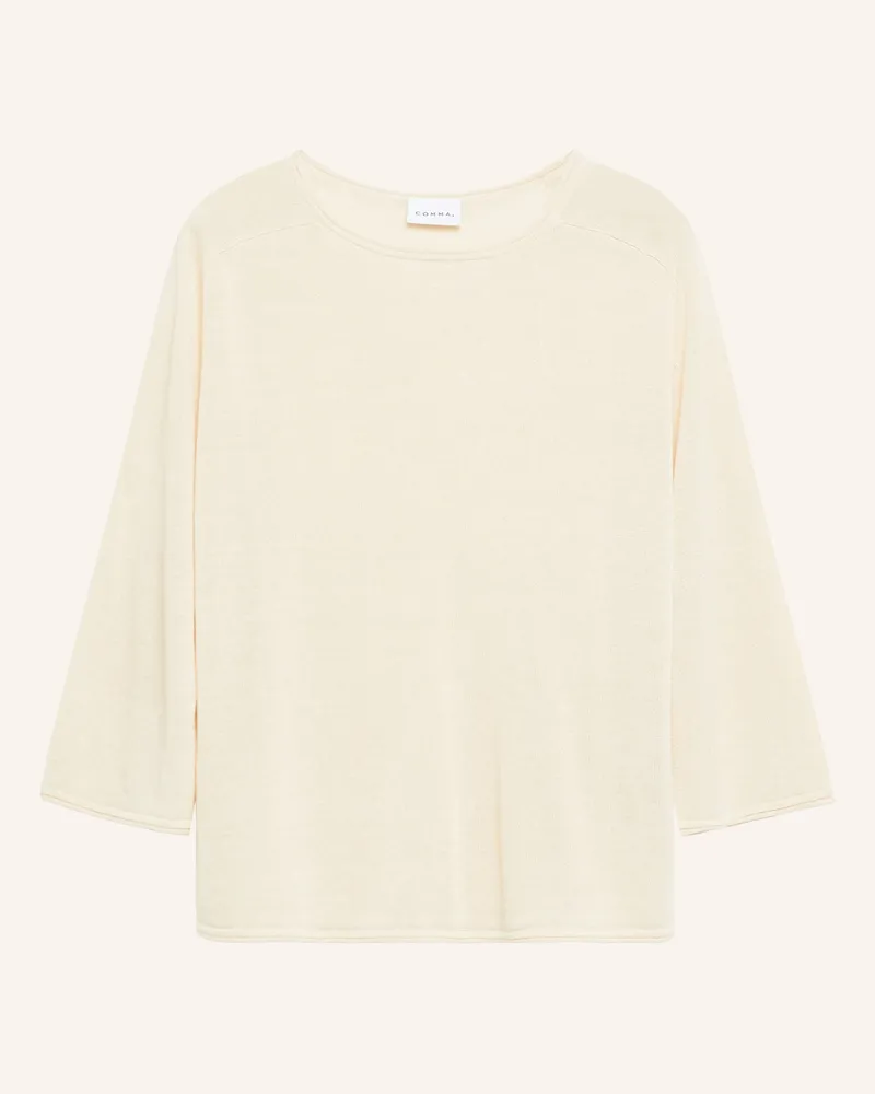 COMMA Pullover Mit Leinen Und 3/4-Arm beige Beige