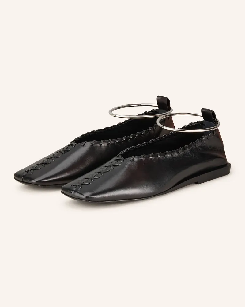 Jil Sander Ballerinas Schwarz