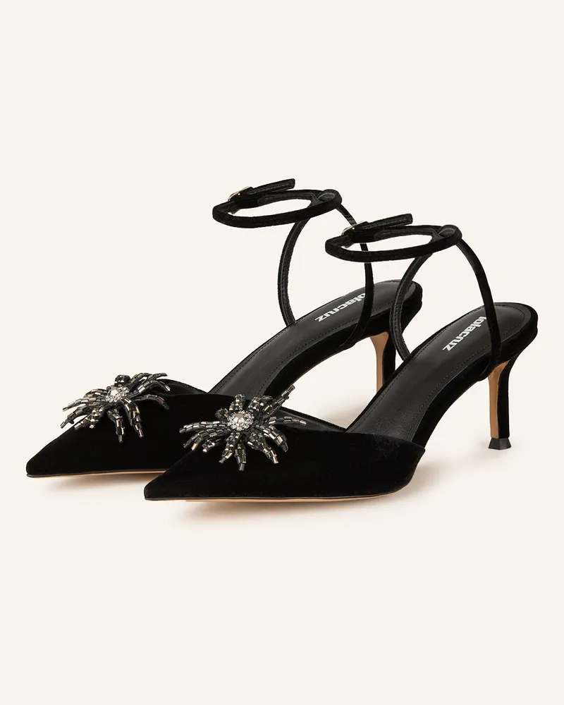 Lola Cruz Pumps PERLA mit Schmucksteinen Schwarz