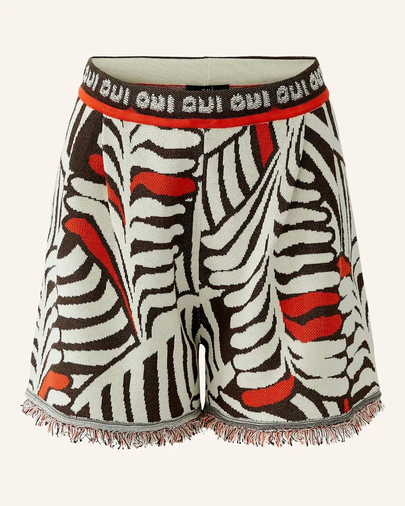 Oui  Shorts mit Glitzergarn Braun