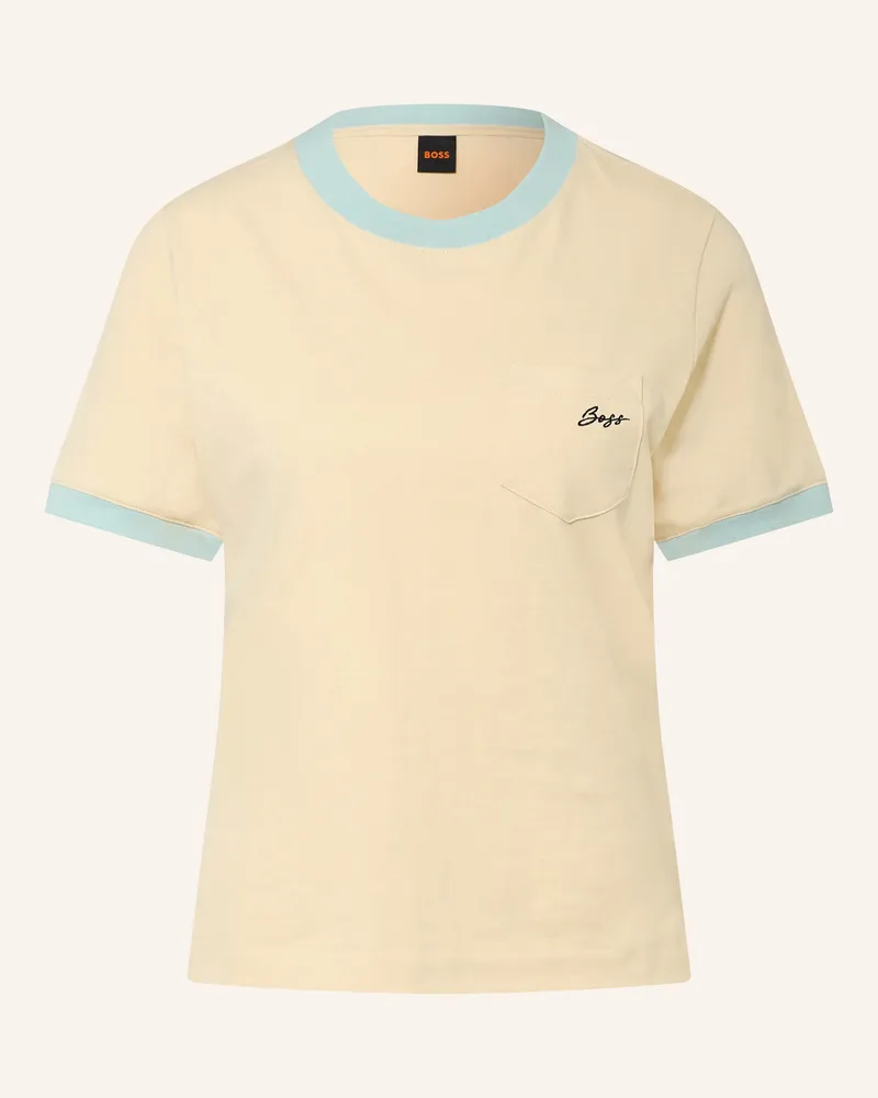 HUGO BOSS T-Shirt Ezoe beige Hellgelb