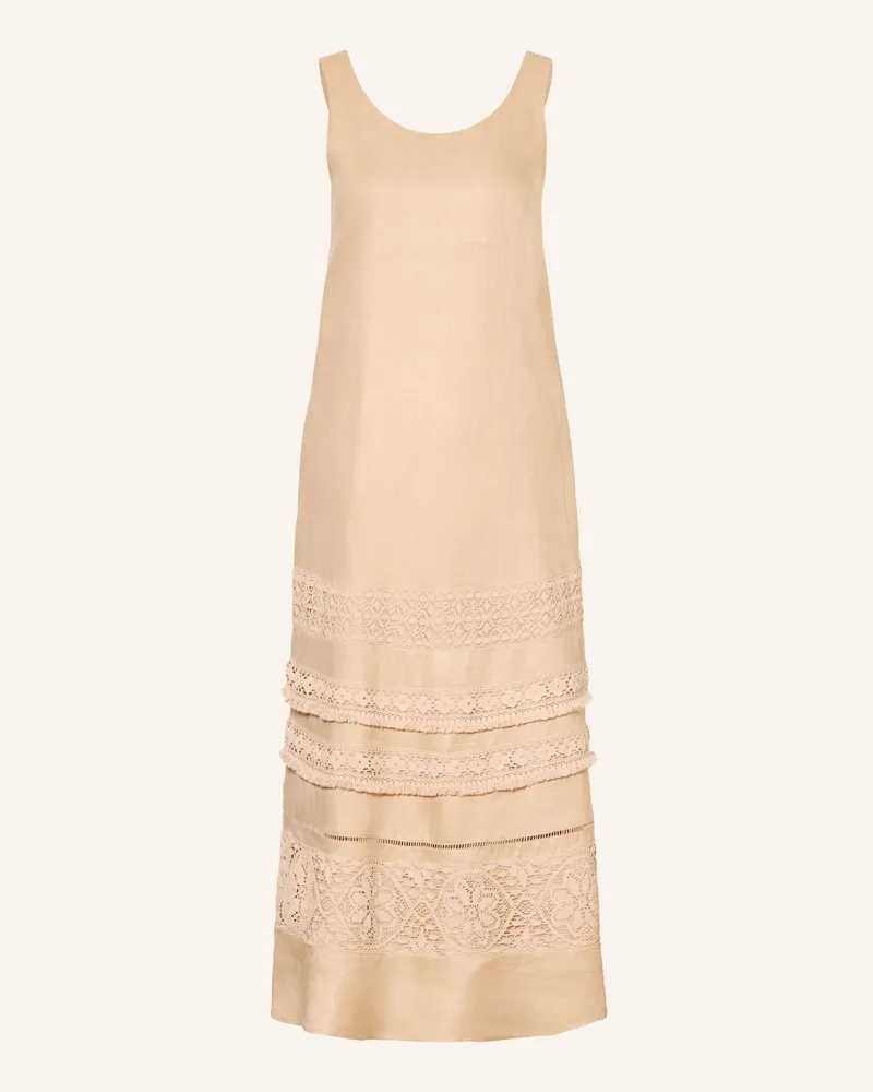 Max Mara Leinenkleid Dolmen Mit Spitze beige Beige