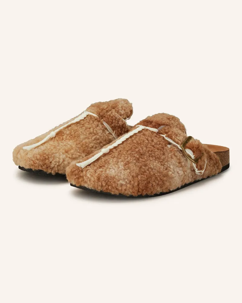 Arizona Love Mules Mit Teddyfell beige Hellbraun
