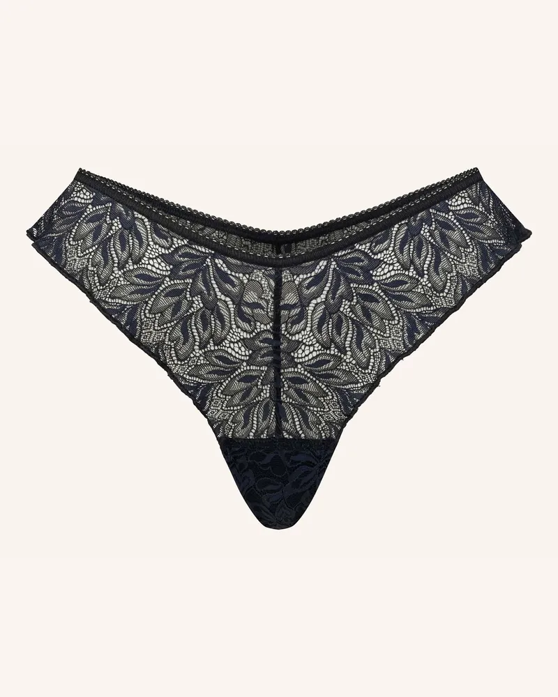 Ehrlich Textil Iconic Lace Brazil String Aus Nachhaltiger Spitze - Atmungsaktiv schwarz Schwarz
