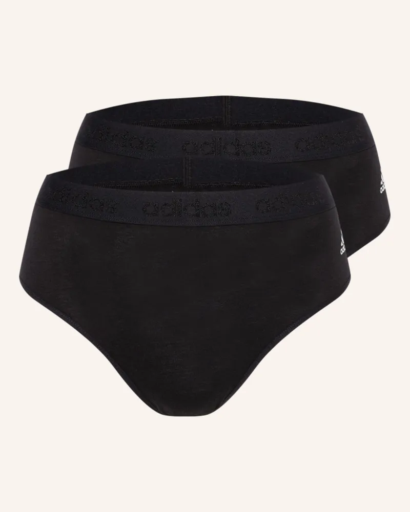 adidas 2er-Pack Taillenslips Schwarz