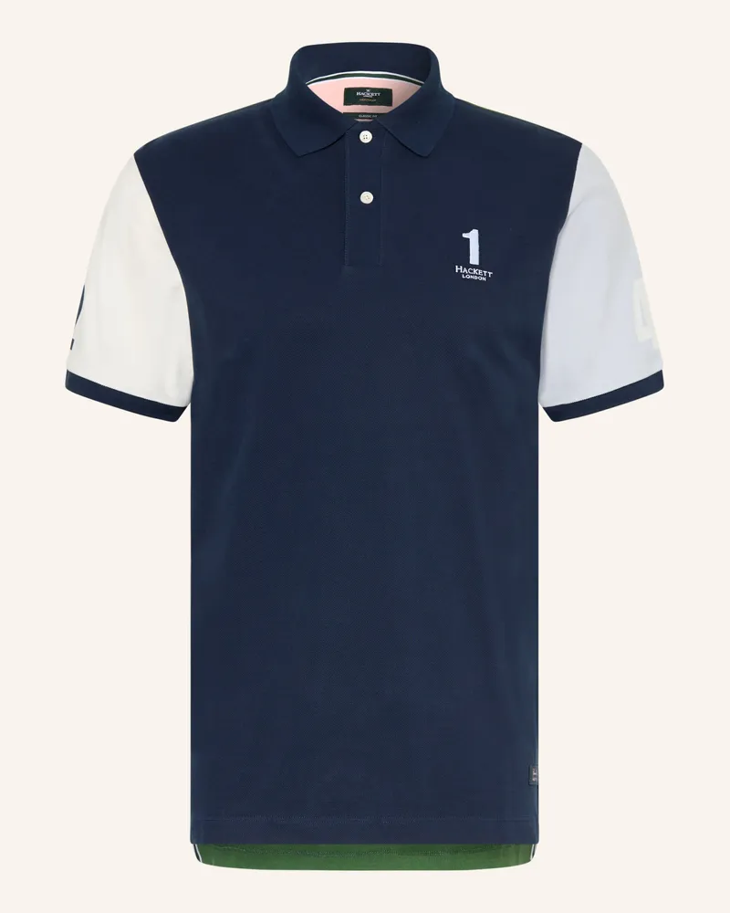 Hackett Piqué-Poloshirt Classic Fit blau Dunkelblau