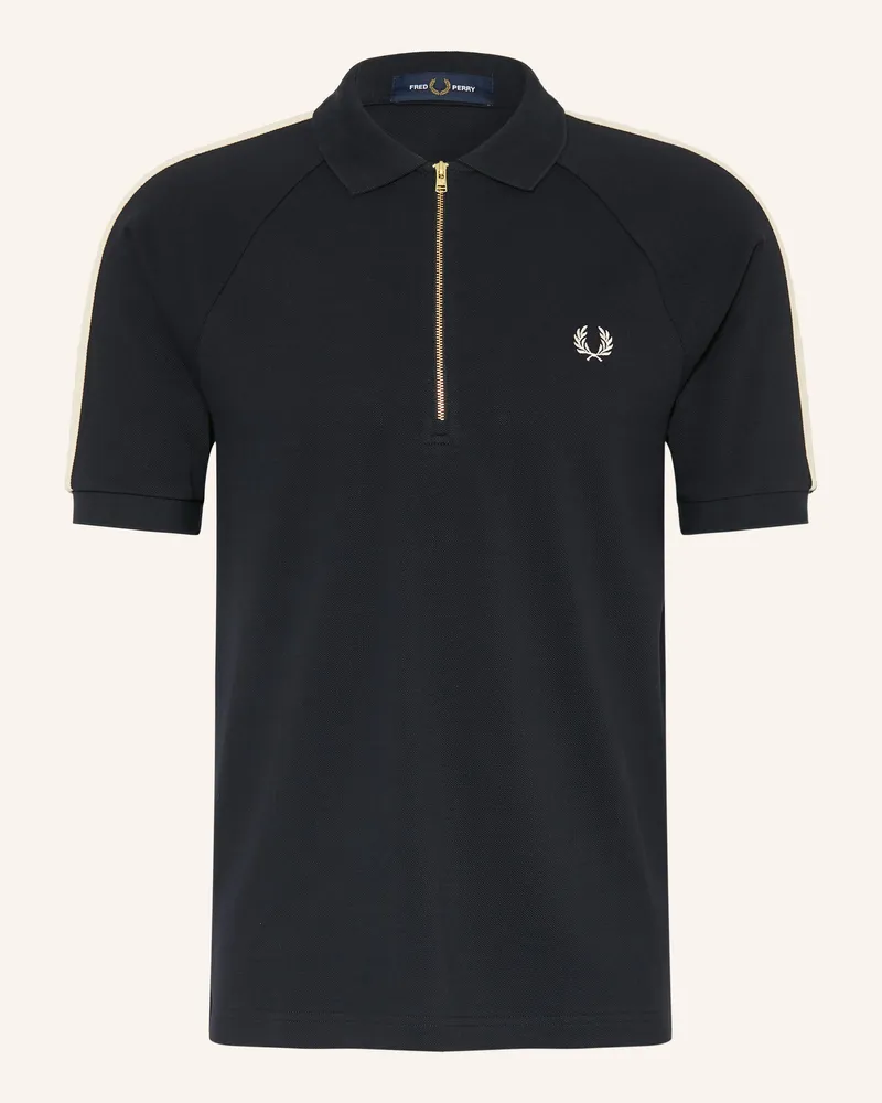 Fred Perry Piqué-Poloshirt blau Dunkelblau