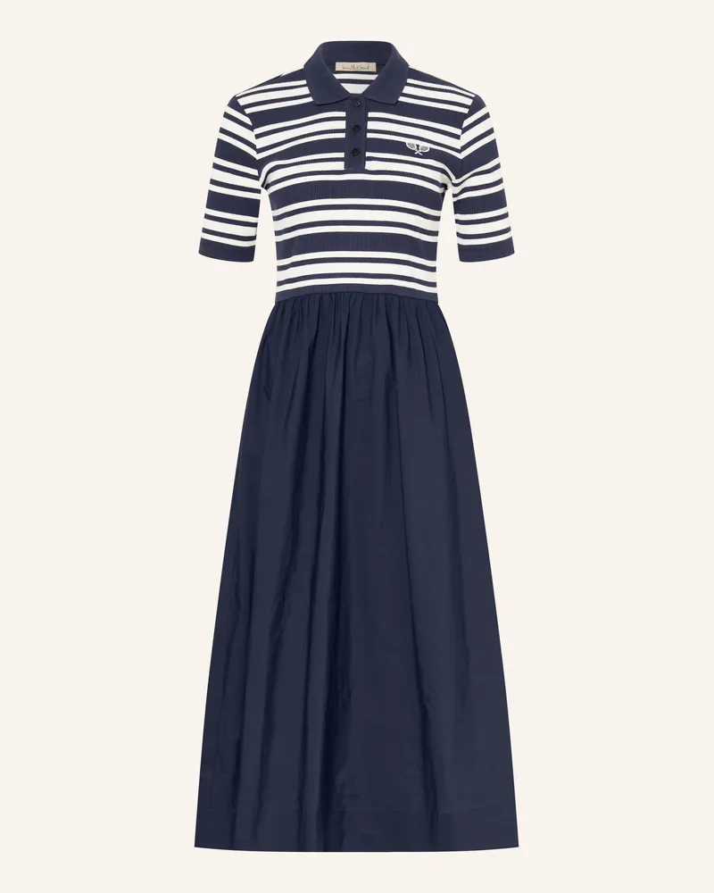 Smith & Soul Strick-Polokleid im Materialmix Dunkelblau