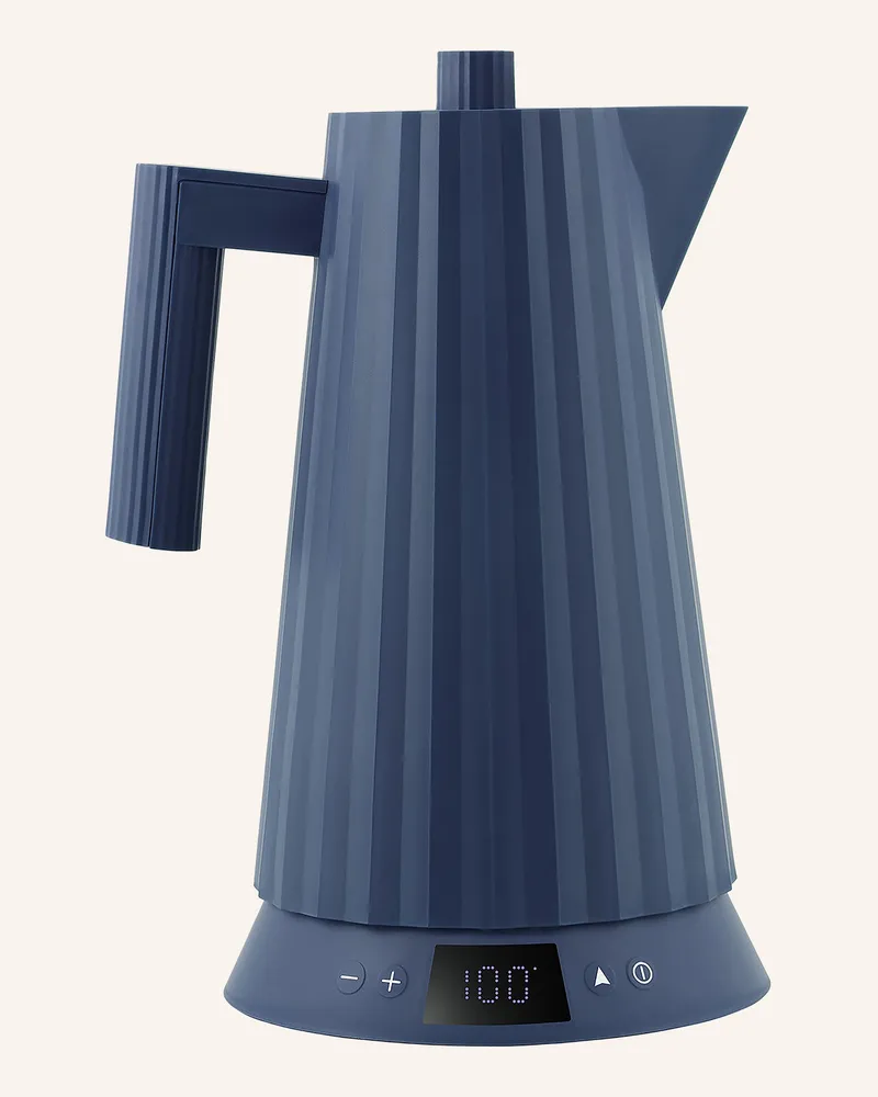 Alessi Wasserkocher PLISSÉ Dunkelblau