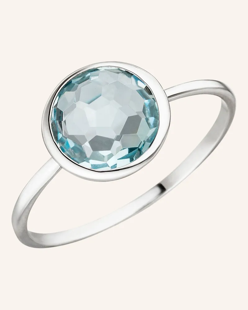 Leaf Ring Blue Topaz Aus 14 Karat Weißgold silber Weissgold