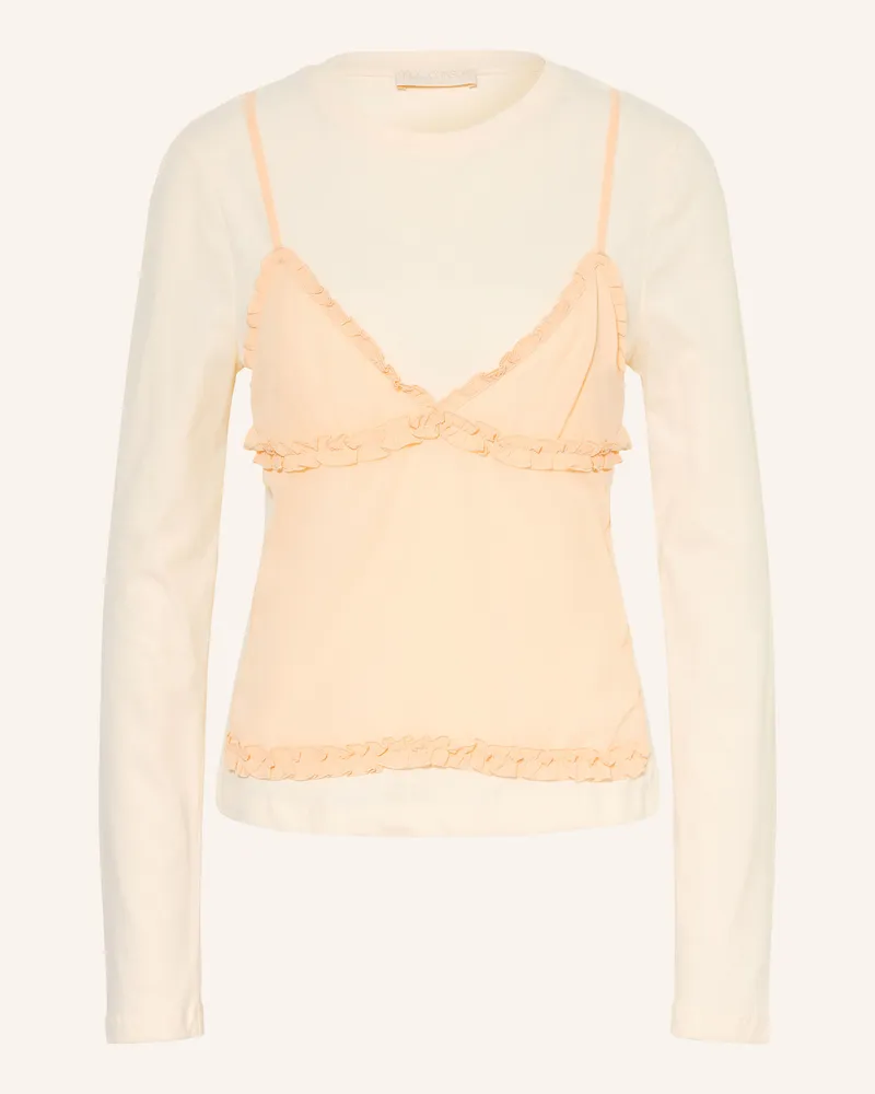 Ulla Johnson Longsleeve Freda Im Materialmix weiss Creme