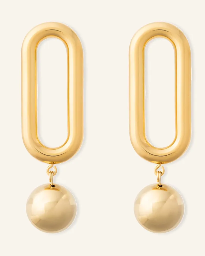 Vanessa Baroni Ohrhänger Bold Link Bead Earring Gold By Glambou gold Gold