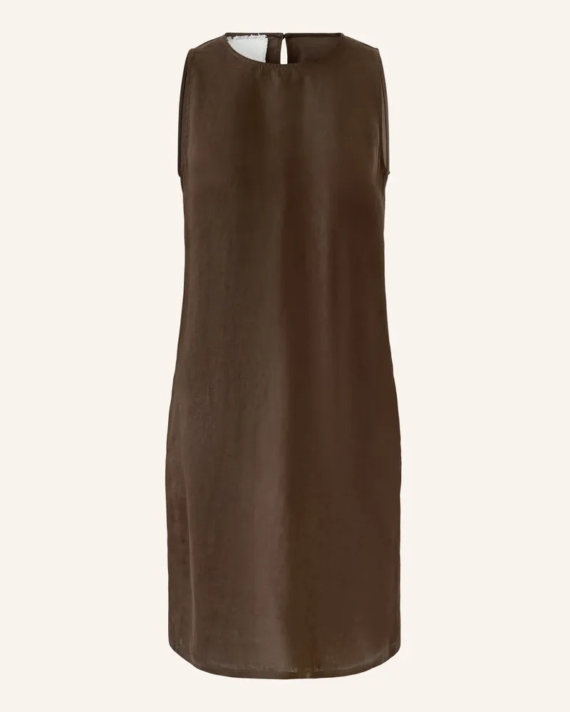 Oui  Leinenkleid braun Dunkelbraun