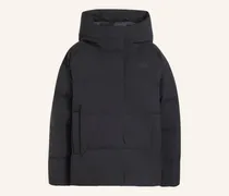 Helionic Puffer Daunenjacke, Kapuze schwarz