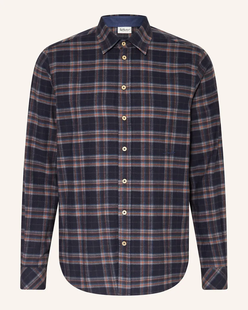 Luis Trenker Flanellhemd Regular Fit Dunkelblau