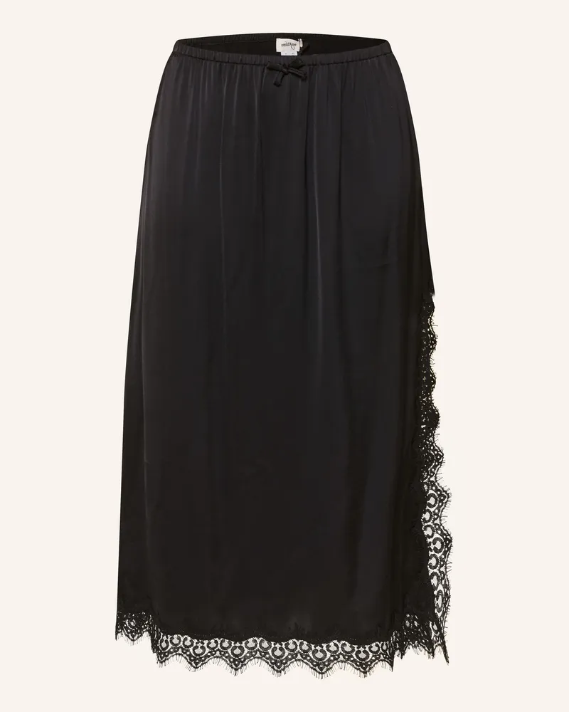 ottod’Ame Satinrock Mit Spitze schwarz Schwarz
