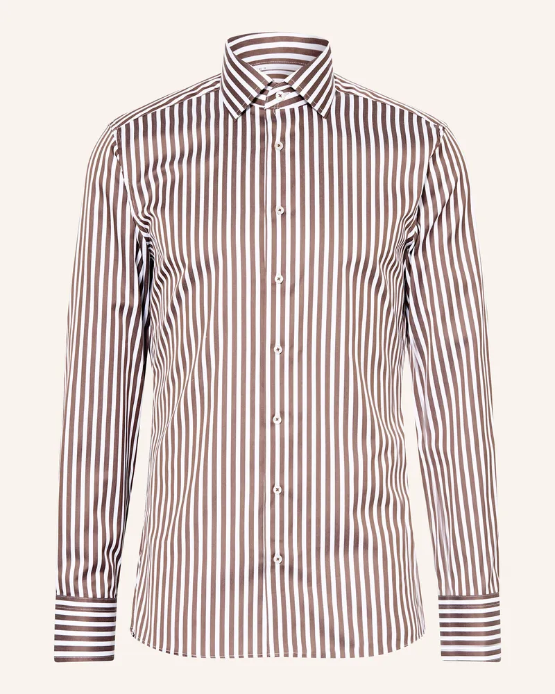 Eterna Hemd Slim Fit Dunkelbraun