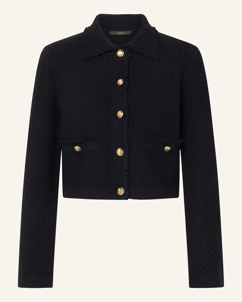 windsor. Strickjacke schwarz Schwarz