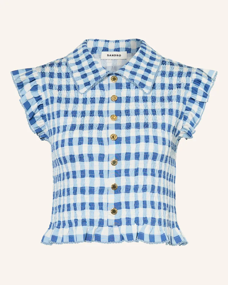 Sandro Blusenshirt mit Rüschen Blau