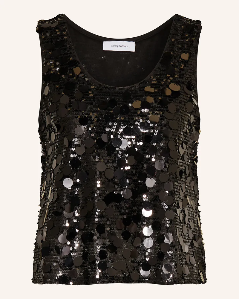 Darling Harbour Top Mit Pailletten schwarz Black