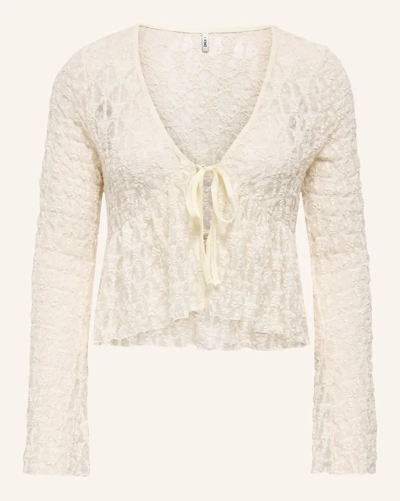only Blusenshirt Aus Spitze weiss Ecru