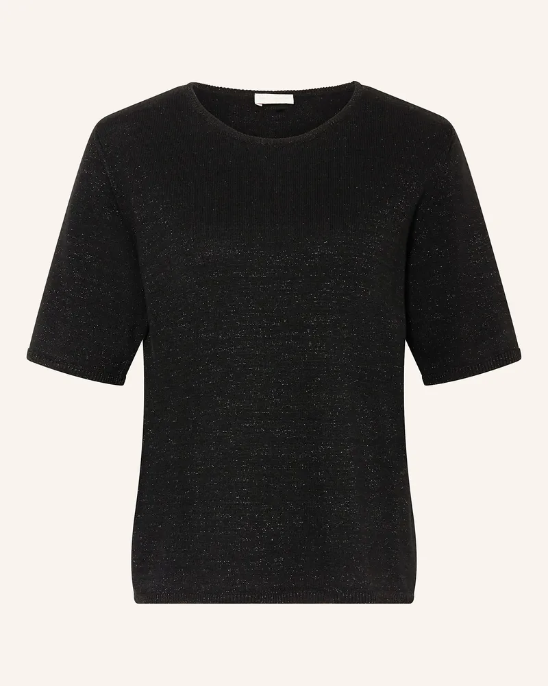 Milano Italy Strickshirt mit Glitzergarn Schwarz